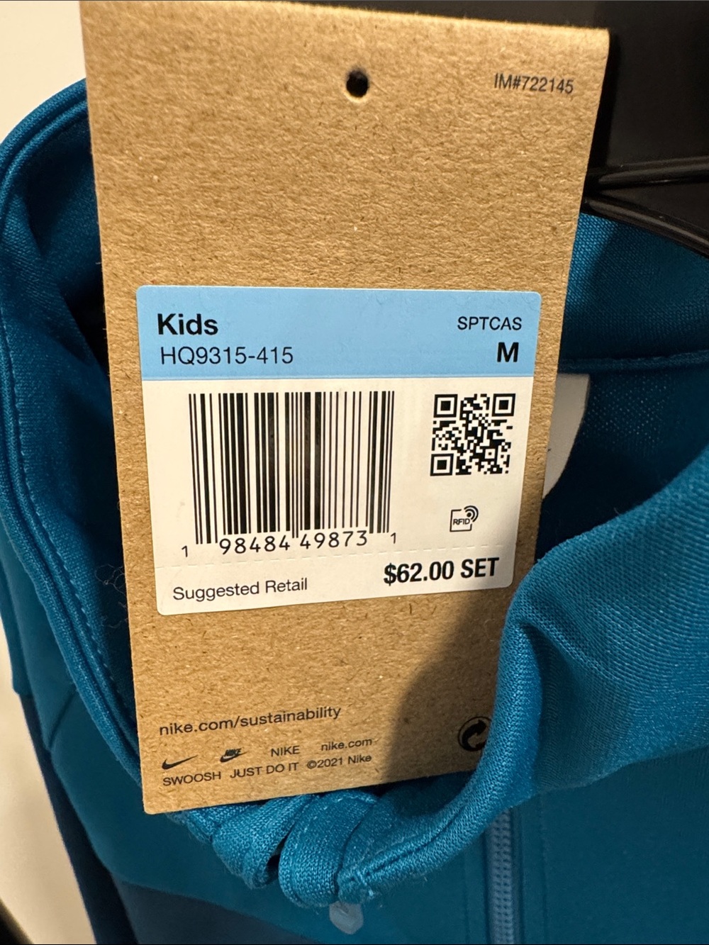 Nike Boys Teal & Dark Teal Track Jacket and Pants - Picture 2 of 4